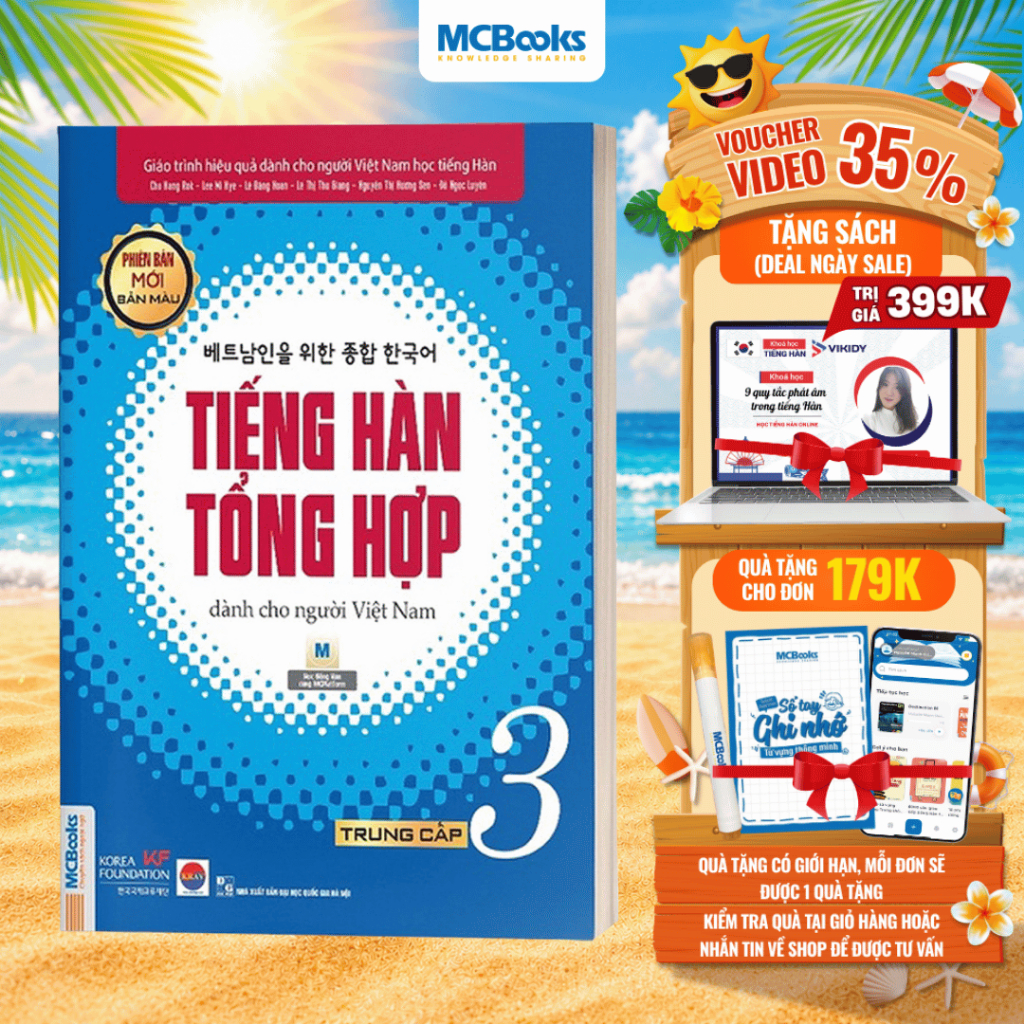 Sách - Tiếng Hàn Tổng Hợp Dành Cho Người Việt Nam Trung Cấp Tập 3 (4 màu) - Phiên Bản Mới 2020, Kèm App Học Online
