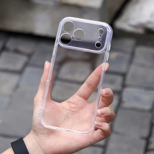 Ốp LIKGUS trong suốt viền vuông dẻo lưng kính bất tử cho iphone 17/16/15/14/13/12/11/pro/promax/plus/air