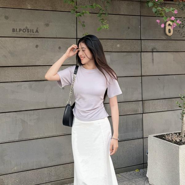 [A29-MẪU MỚI MÙA HÈ ] Áo Thun nữ Basic Cổ Tròn Nhún Eo Bi.posilá chất vải thun cotton borip lạnh mềm mịn mát mẻ