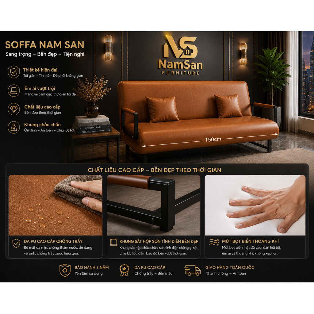 SOFFA BED- bọc Da (Simili) cao cấp