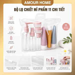 Bộ Lọ Chiết Mỹ Phẩm Du Lịch 11 Chi Tiết Cao Cấp – Chai Chiết Dầu Gội, Sữa Tắm, Kem Dưỡng Tiện Lợi