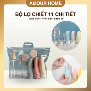 Bộ Chai Lọ Chiết Mỹ Phẩm Du Lịch 11 Chi Tiết – Đựng Skincare, Dầu Gội, Tẩy Trang Chống Tràn Tiện Lợi