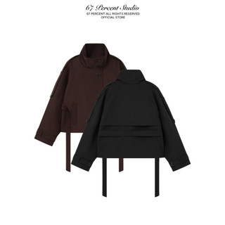 Áo Khoác Trench Coat Cổ Cao Thời Trang Vải Dạ 67PERCENT / 67% - COLLAR TRENCH JACKET