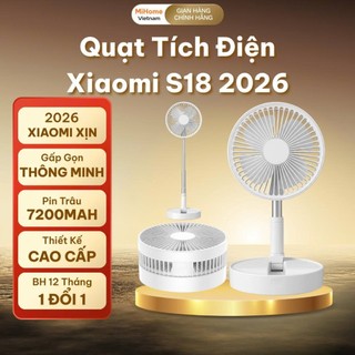 Quạt Tích Điện Xiaomi S18 Chính Hãng Cao Cấp – Gấp Gọn Du Lịch, Pin Trâu Dùng Cả Ngày