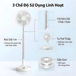 Quạt Tích Điện Xiaomi S18 Chính Hãng Cao Cấp – Gấp Gọn Du Lịch, Pin Trâu Dùng Cả Ngày