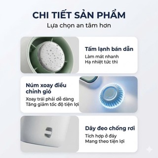 Quạt Mini Tích Điện S026 Bản Mới 2026 – Gió Mạnh Làm Mát Nhanh, Pin Siêu Trâu 4000mAh