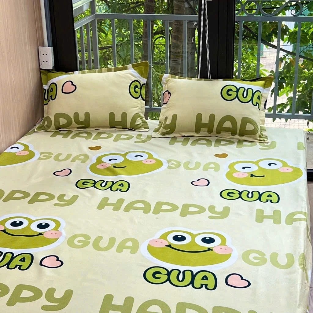 Bộ 3 món ga gối poly cotton m6. m8. hàng loại 1 được chọn màu