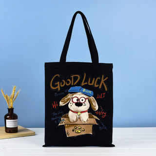 Túi Vải Canvas Lớn Thời Trang Trắng Xanh Họa Tiết Đơn Giản Dạo Phố MEILI STORE