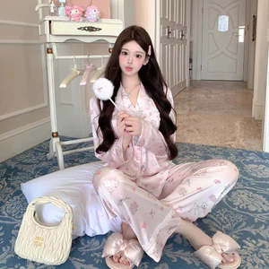 bộ ngủ lụa tay dài Pyjama