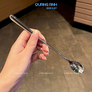 Thìa Cafe SUS INOX 304 Cao Cấp T2 20cm | Muỗng Cà Phê Dùng Trong Pha Chế, Sinh Tố, Nước Ép, Cocktail
