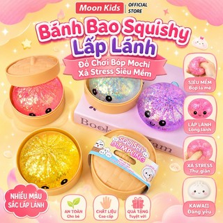 Đồ Chơi Cầu Vồng Lấp Lánh Bánh Bao Slime Di Động Giảm Căng Thẳng, Đồ Chơi Quà Tặng