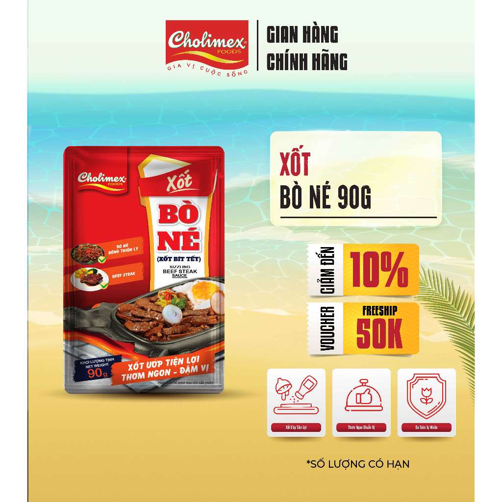 Gói Xốt Bò Né CHOLIMEX 90g – Gia Vị Làm Bò Né Siêu Nhanh, Chay Mặn Đều Dùng Được