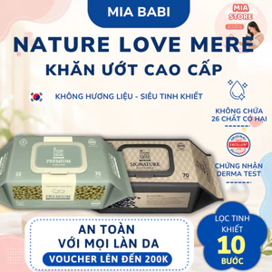 Khăn ướt Nature Love Mere cao cấp kháng khuẩn ĐẬU XANH/ĐẬU ĐEN/KEO ONG