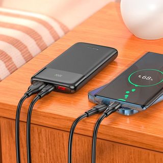 Pin Dự Phòng Hoco J121 10000mAh USB QC 3.0 22.5W, TypeC PD 20W (Đen) - Phụ Kiện Nhất Tín