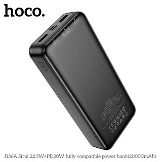 Sạc Dự Phòng Hoco J136A 20000mAh 2 USB-A QC3.0 22.5W, TypeC PD 20W, 2 cổng Input - Phụ Kiện Nhất Tín
