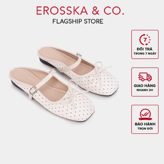 [EROSSKA] - Giày sục balletcore chấm bi nữ tính kiểu dáng basic style Hàn màu nâu chấm bi - EL133