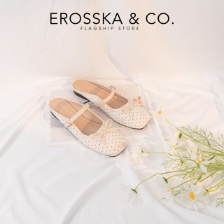 [EROSSKA] - Giày sục balletcore chấm bi nữ tính kiểu dáng basic style Hàn màu nâu chấm bi - EL133