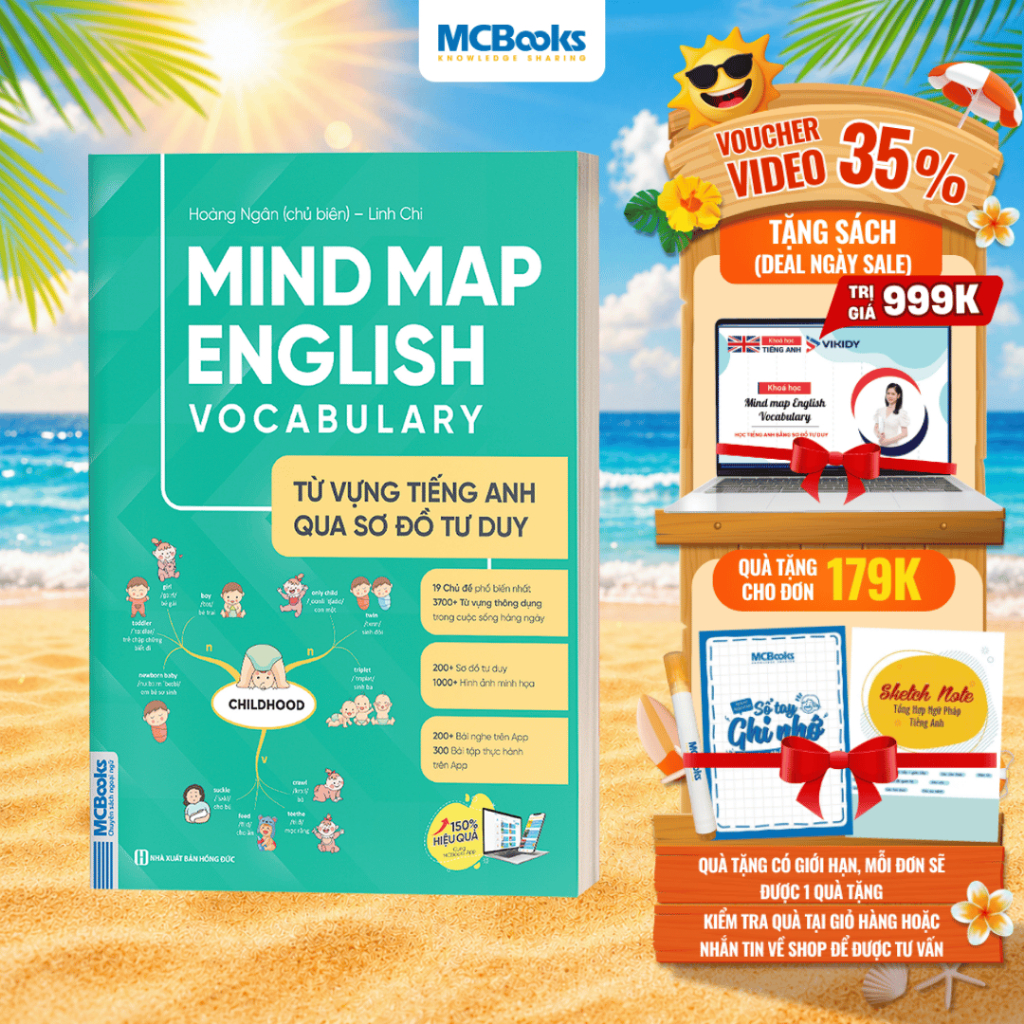 Sách - Mindmap English Vocabulary -Từ Vựng Tiếng Anh Qua Sơ Đồ Tư Duy Kèm Khóa Học Chi Tiết