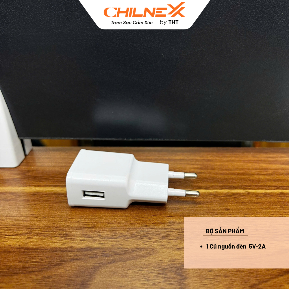Củ sạc nguồn cổng USB 5V-2A  CHILNEXX phù hợp mọi thiết bị cổng nguồn cho đèn
