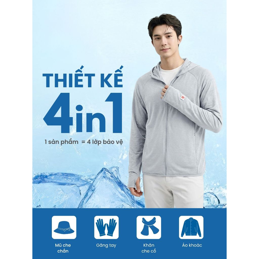 [LIVESTREAM] Áo khoác chống nắng nam SunStop Master TOKYOLIFE chống tia UV mũ liền thoáng mát 40000540