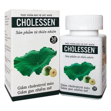 Viên uống Cholessen NEW giảm cholesterol máu, giảm gan nhiễm mỡ, hạ mỡ máu, men gan cao Hộp 30 viên