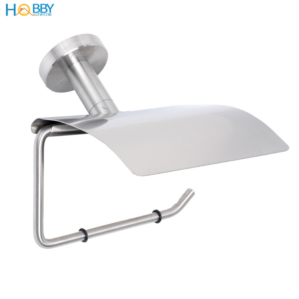 Giá treo cuộn giấy vệ sinh inox 304 có mái che Hobby home decor G7