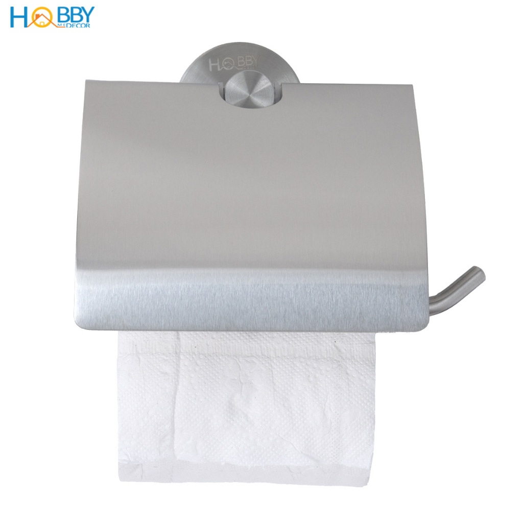 Giá treo cuộn giấy vệ sinh inox 304 có mái che Hobby home decor G7