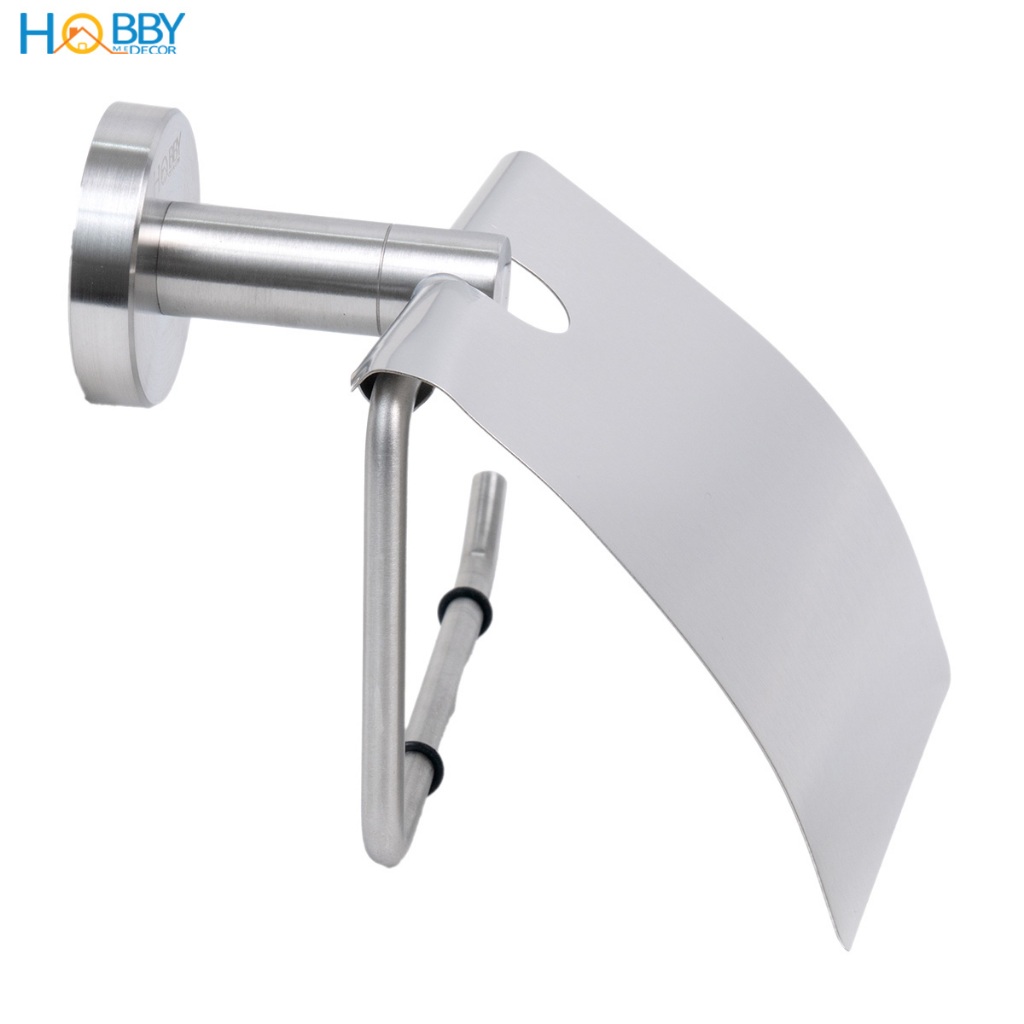 Giá treo cuộn giấy vệ sinh inox 304 có mái che Hobby home decor G7