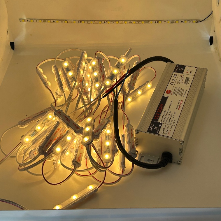 Đèn Led dây 3 bóng Hàn Quốc màu 3000K điện 12V siêu sáng, chiếu sáng 60000h siêu bền