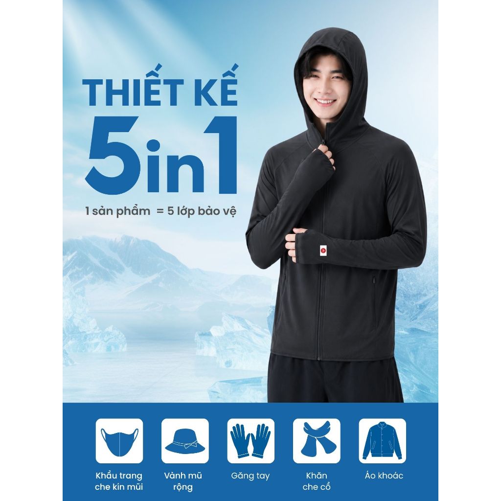 Áo Khoác Chống Nắng Nam TOKYOLIFE Chống Tia UV Dòng Sunstop Air Mũ Liền Thoáng Khí 40000462