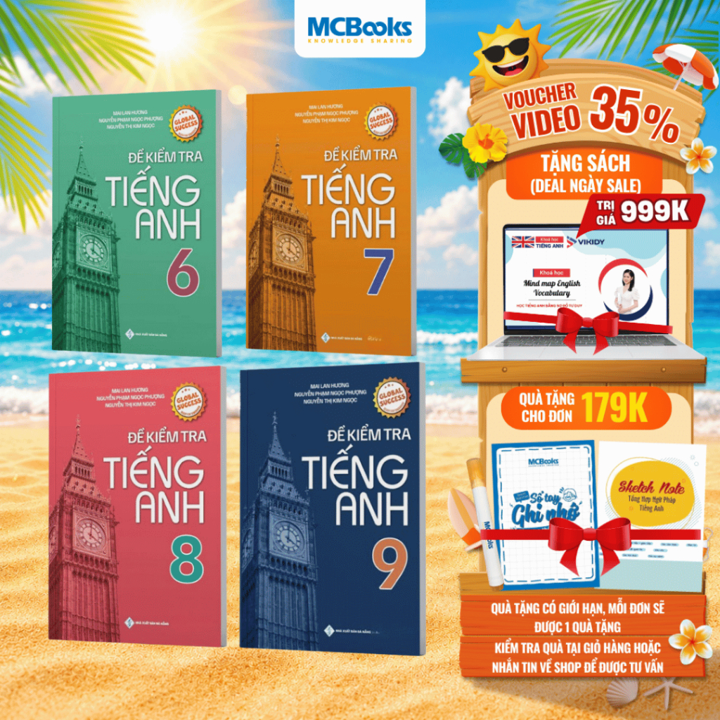 Sách - Combo Đề Kiểm Tra Tiếng Anh Lớp 6,7,8,9 - Global Success - Mai Lan Hương
