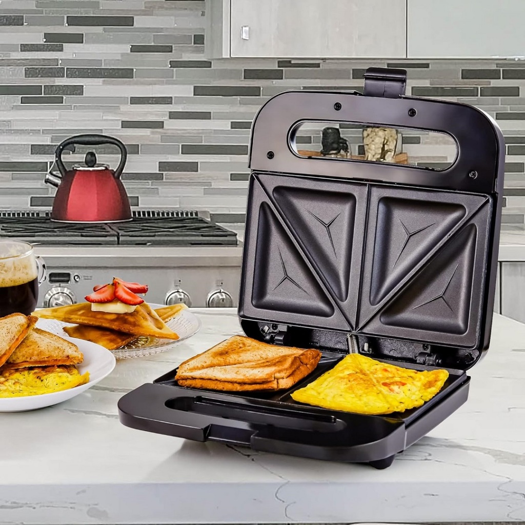 Máy nướng bánh DORON 750W tam giác, làm nóng nhanh, an toàn, dễ sử dùng