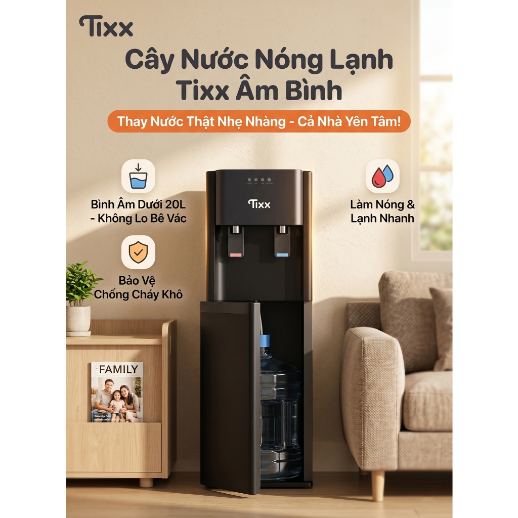 TIXX Cây nước nóng lạnh 500W Máy nước nóng lạnh Tiết kiệm điện