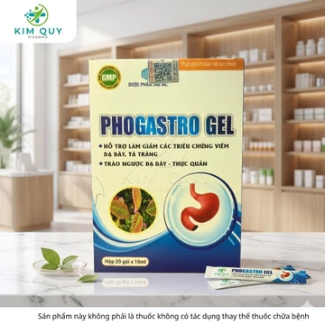 Gel Dạ Dày Phogastro Hỗ Trợ Giảm Viêm Loét, Trào Ngược Dạ Dày Thực Quản (Hộp 20 Gói x 10ml)
