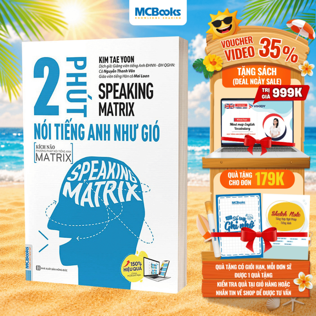 Sách - Speaking Matrix - 2 Phút Nói Tiếng Anh Như Gió - Kèm App Online