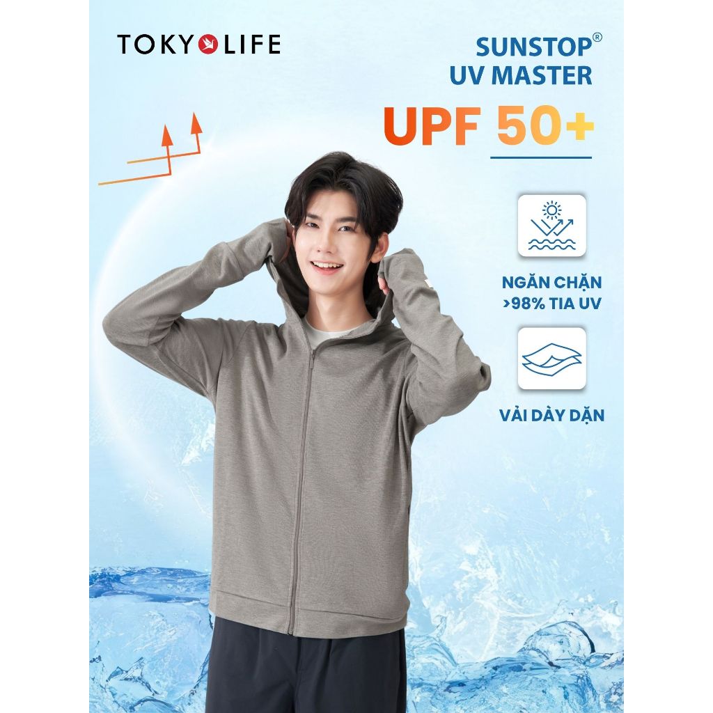 Áo khoác chống nắng NAM TOKYOLIFE SunStop Master mũ liền chống tia UV vải mềm co dãn 40000464