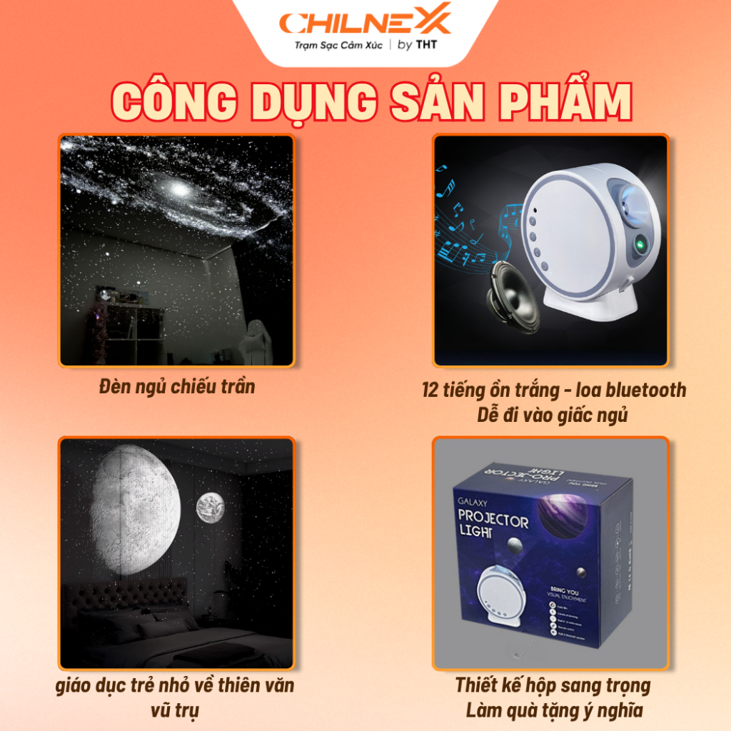 Đèn thiên hà V8 SAO XANH 8-12-16-19 -23PHIM CHILNEXX đèn galaxy kết hợp 12 tiếng ồn trắng dễ ngủ loa bluetooth nghe nhạc
