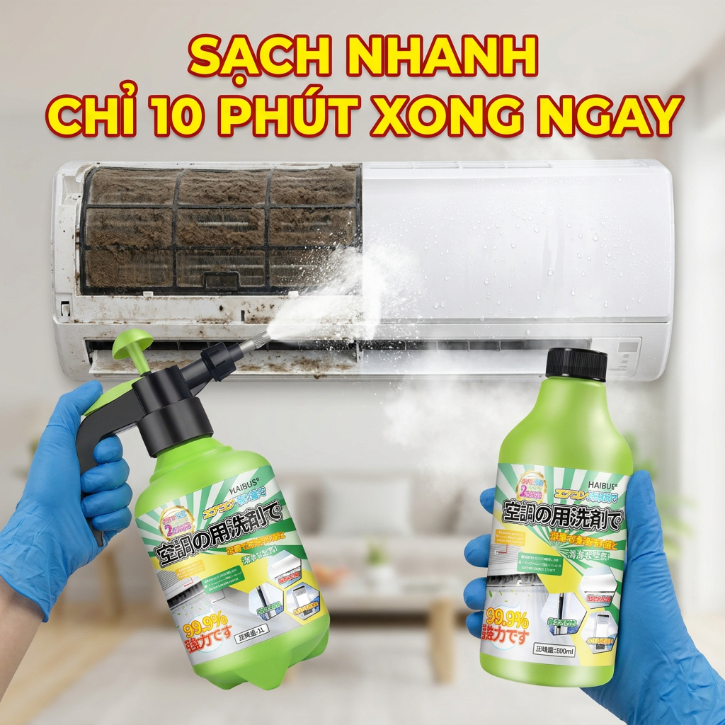 ✨Làm sạch sâu máy lạnh trong 3 giây✨ Bọt vệ sinh điều hòa, làm sạch dàn lạnh, cánh quạt, tiện lợi dễ sử dụng tại nhà
