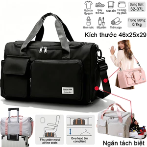 Túi xách du lịch có ngăn để giày gắn vali tiện lợi MẪU MỚI cao cấp chống nước kèm dây đeo chéo đựng đồ du lịch.1319
