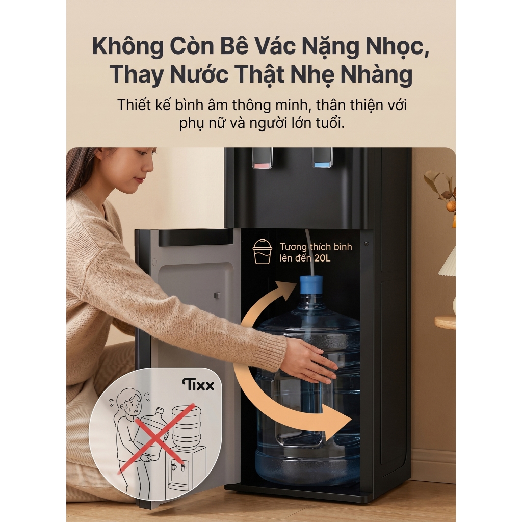 TIXX Cây nước nóng lạnh 500W Máy nước nóng lạnh Tiết kiệm điện
