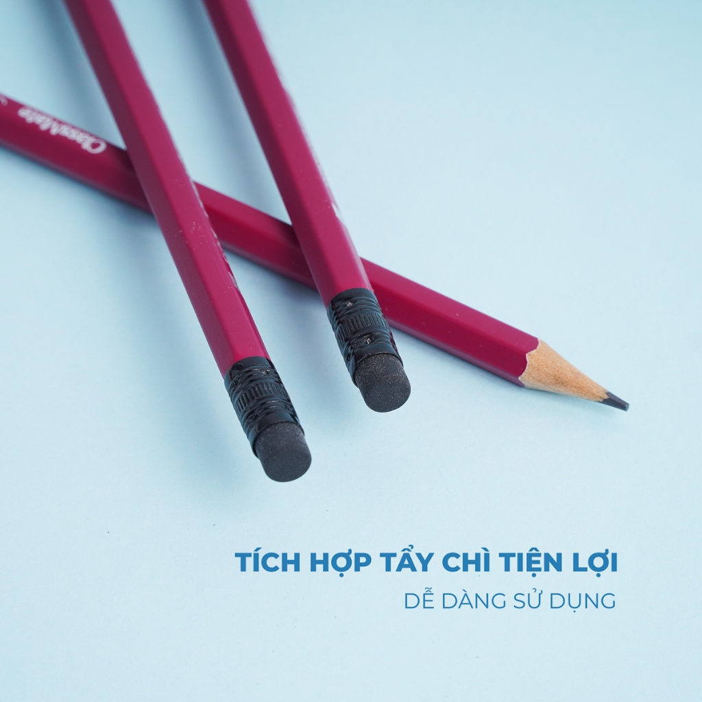 Hộp 12 Bút Chì Gỗ Có Tẩy 2B Classmate Chì Gỗ 4B 6B Viết Mịn, Thân Lục Giác Dễ Cầm, Tô Trắc Nghiệm, Tập Viết, Vẽ Tranh