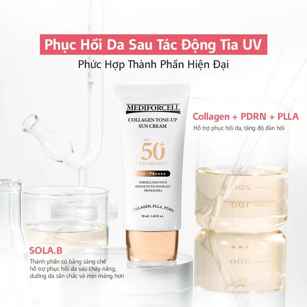 Kem Chống Nắng Mediforcell Collagen Tone Up Sun Cream - Ever Queen