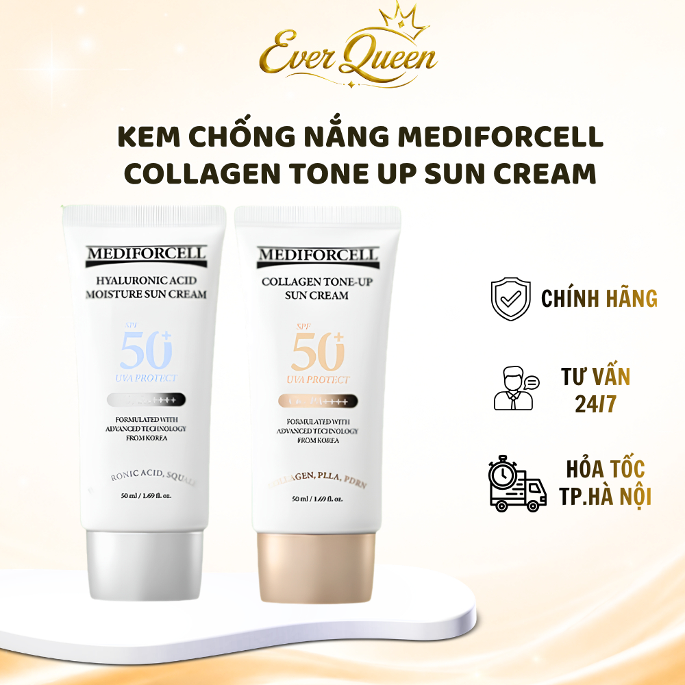 Kem Chống Nắng Mediforcell Collagen Tone Up Sun Cream - Ever Queen