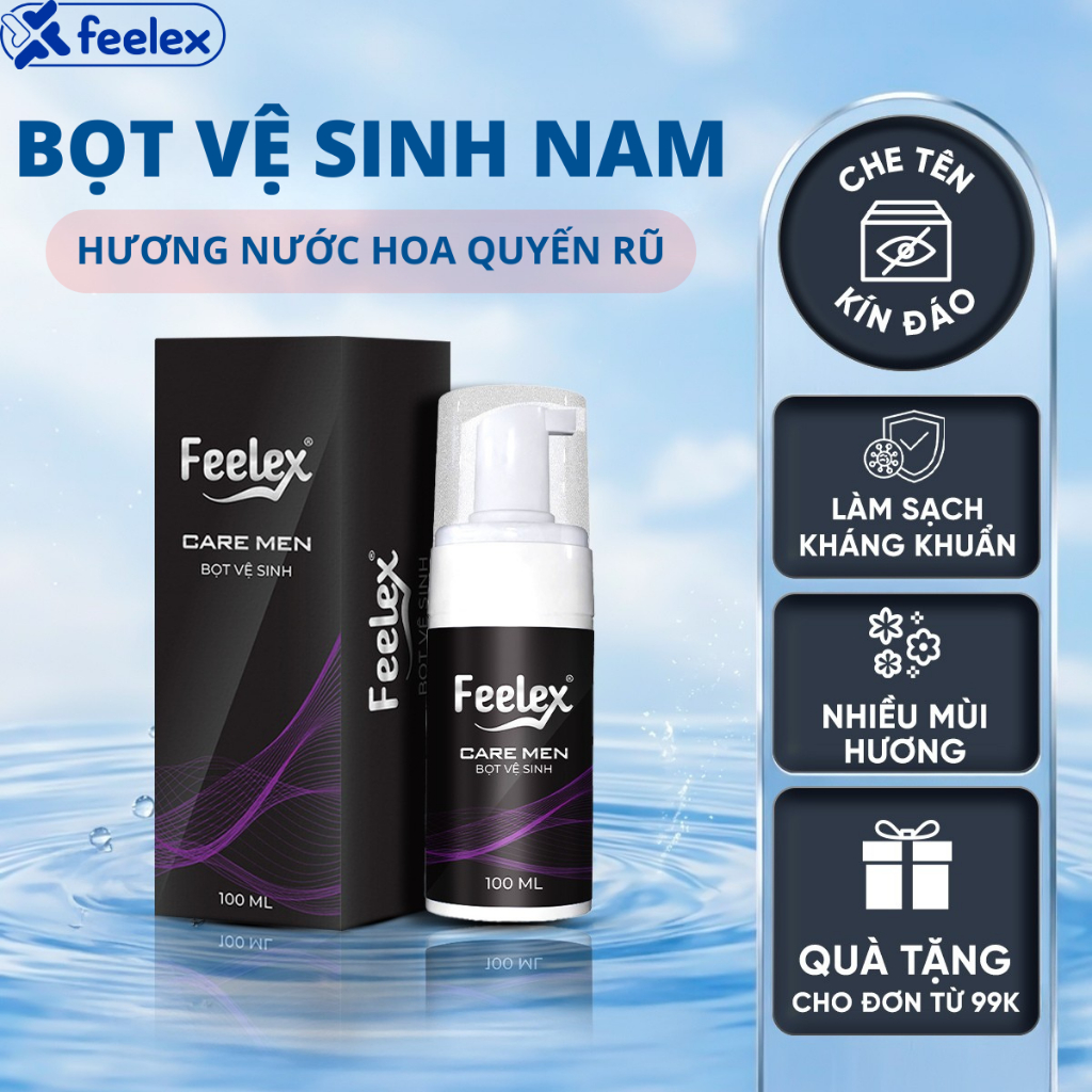 Combo 2 lọ Bọt vệ sinh nam giới Feelex Care Men dung dịch vệ sinh tạo bọt nhiều mùi hương 100ml