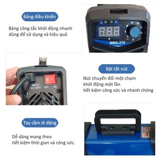 MMA-210 Máy hàn 220V IGBT, máy hàn điện mini dùng cho gia đình và công nghiệp Bảo hành 12 tháng