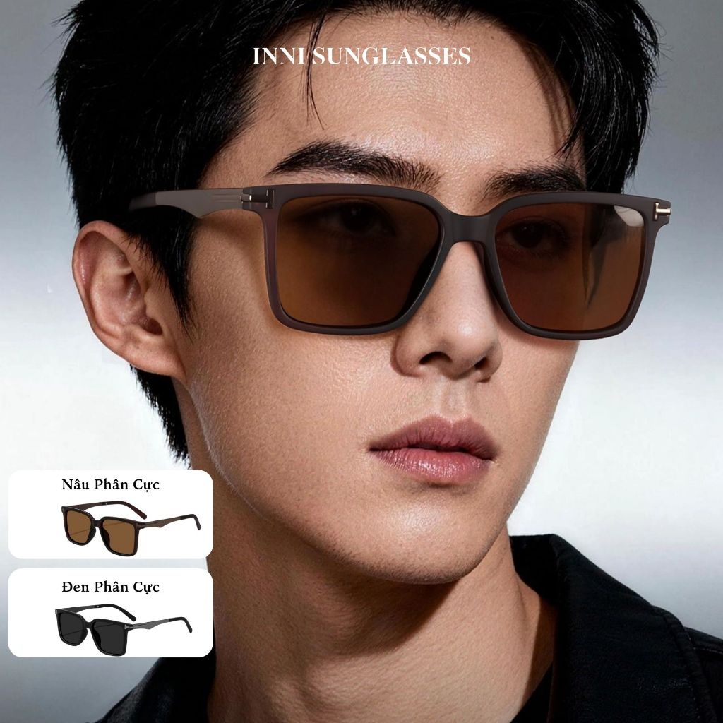 Kính râm phân cực gọng vuông INNI kính râm lái xe chống tia UV, che nắng chống chói chống lóa 901