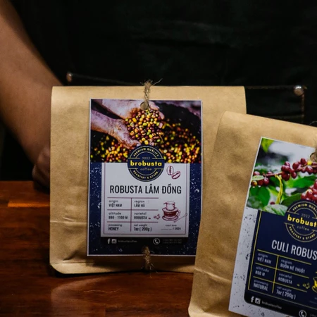 [200gr] Robusta Honey Lâm Đồng cà phê Nguyên hạt, pha phin, rang sạch, xay sẵn theo yêu cầu