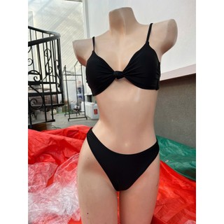 Bikini 2 mảnh, bộ bơi màu đen sang trọng, quyến rũ dáng áo tam giác xoắn ngực hàng xuất dư cao cấp