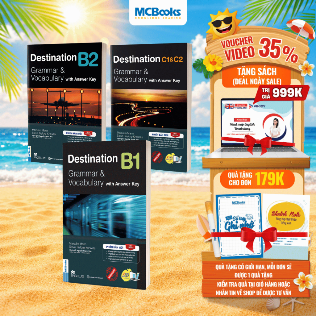 Sách - Trọn Bộ Giáo Trình Destination Grammar & Vocabulary B1, B2, C1&C2 phân loại Lẻ/combo PB 2025