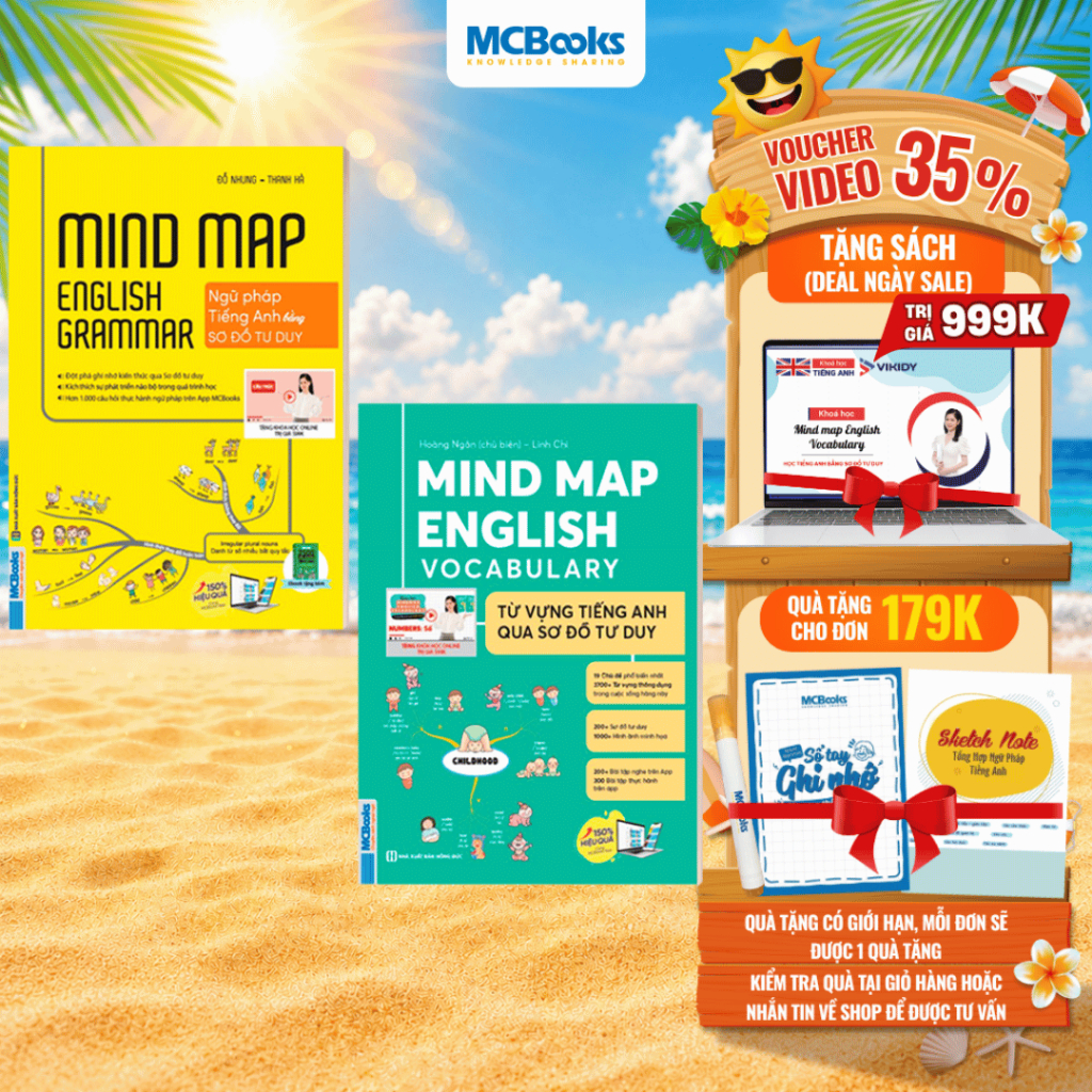 Sách - Combo Mindmap English Vocabulary và Mindmap English Grammar - PHIÊN BẢN ĐẶC BIỆT 2022 - Kèm khóa học chi tiết